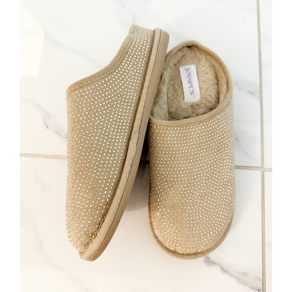 Joyspun Women's Studded Slippers in Tan 8 - Picture 2 of 10
